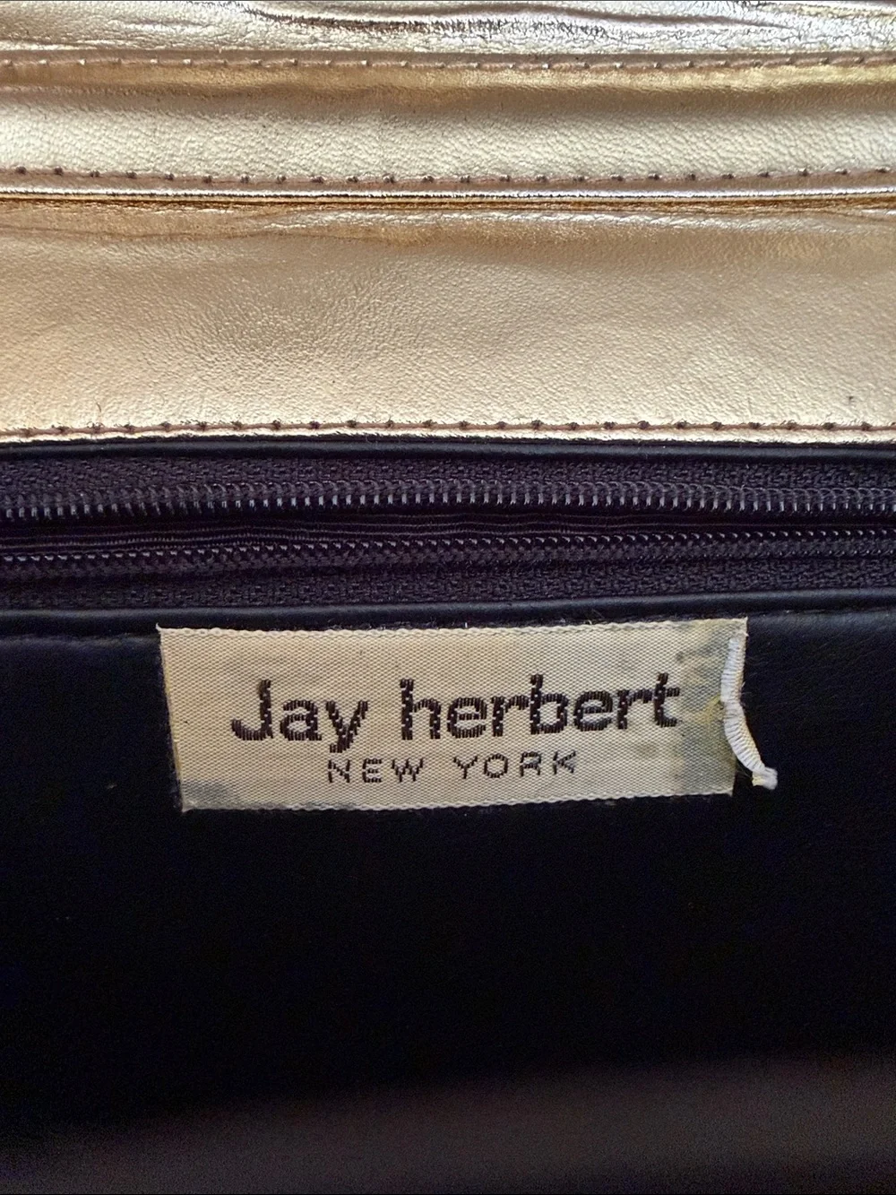 Vintage Jay Herbert Quilted Metallic Clutch - Gold with strap